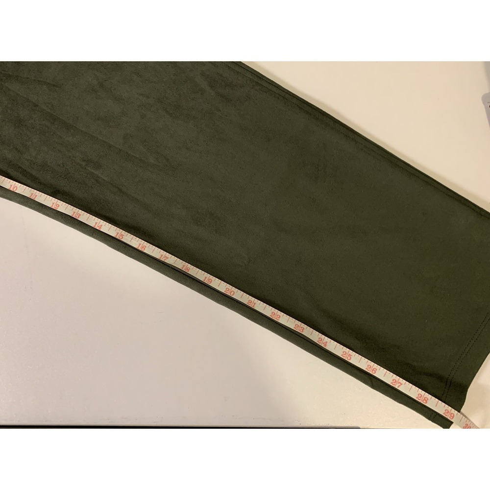 Kim & Co. Faux Suede Pants 3XL Thyme Hunter Forest Green Made In Canada - Picture 6 of 7